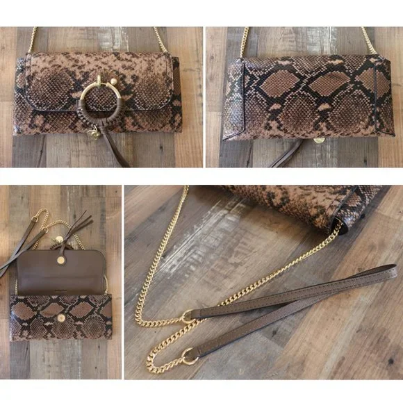 Joan Clutches Snake Print Evening Bag CHS21SSA69896 - Picture 5 of 7